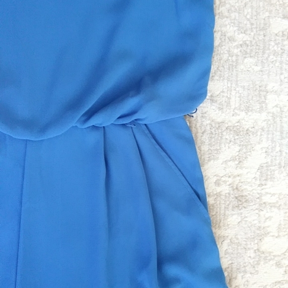 Vince Camuto Pleated Wide Leg Gaucho Jumpsuit 10 Blue - Picture 12 of 16